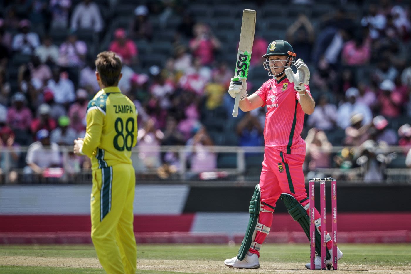 David Miller celebrates his half-century