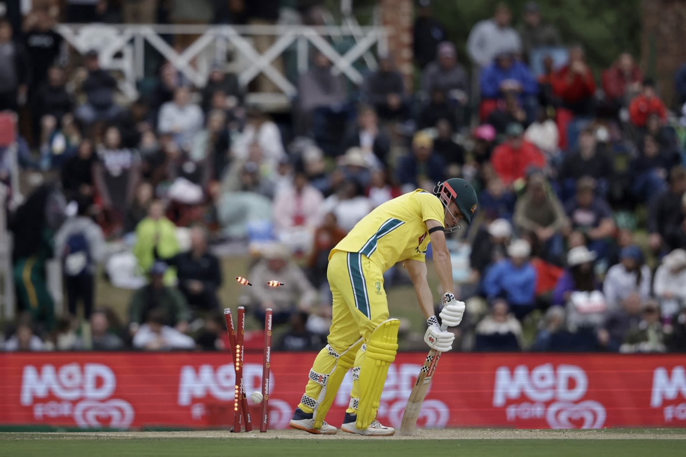 Cooper Connolly was bowled by a terrific yorker from Gerald Coetzee