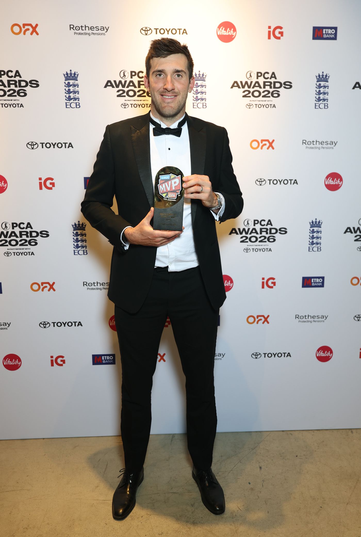 Craig Overton was named the Men's Player of the Year at the PCA Awards