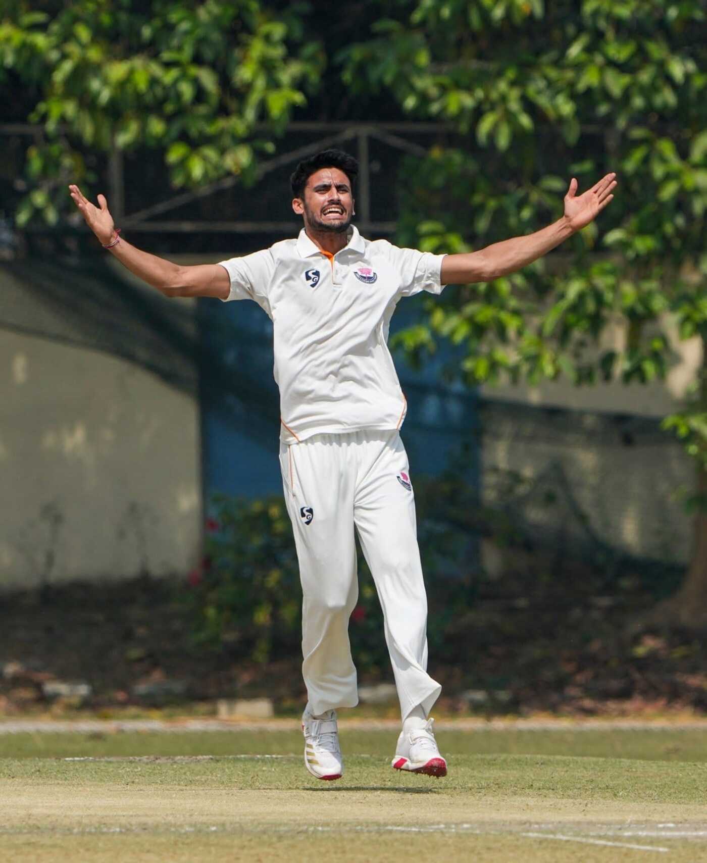 Sunil Kumar appeals for a wicket
