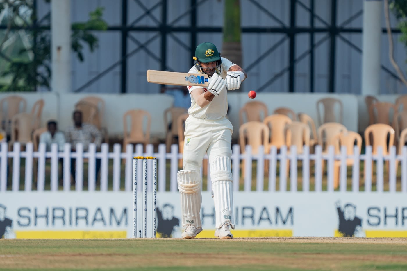Jason Sangha shapes to swat one away