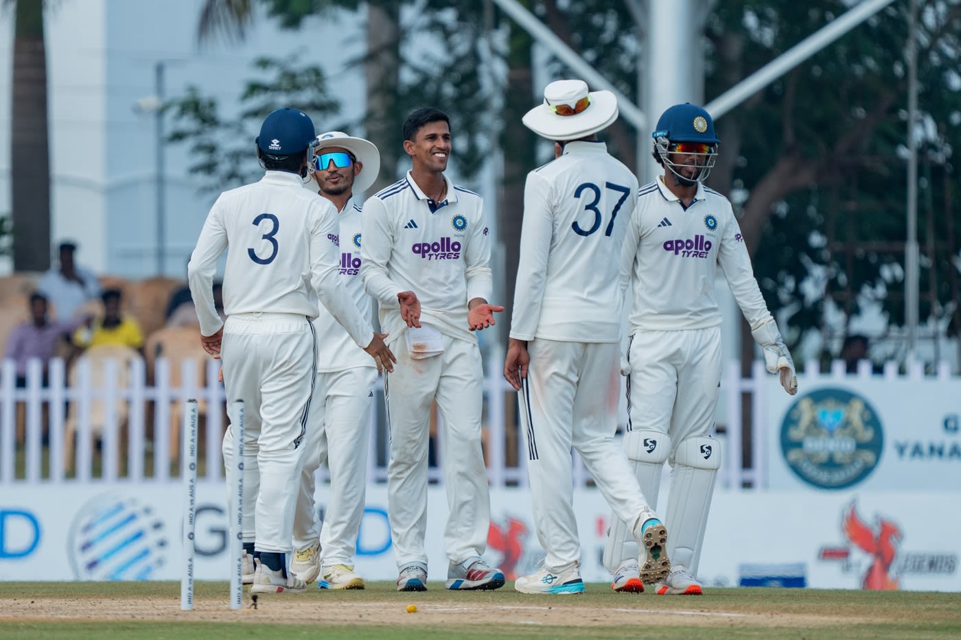 Tanush Kotian celebrates a wicket