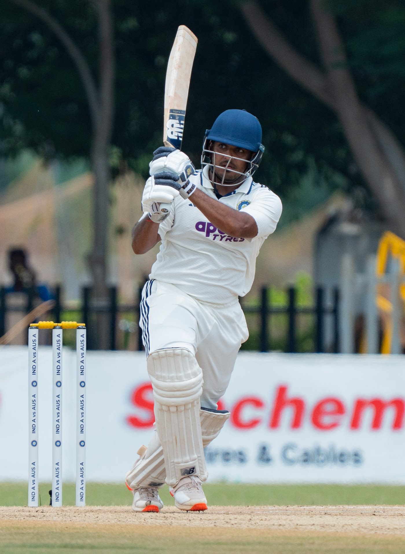 Tushar Deshpande drags the ball into the leg side