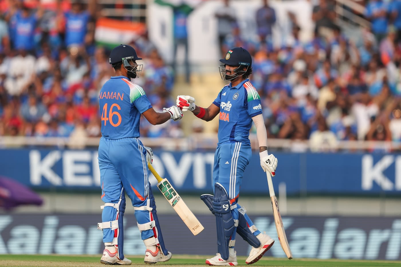 KL Rahul and Naman Dhir shared a quick 65-run stand