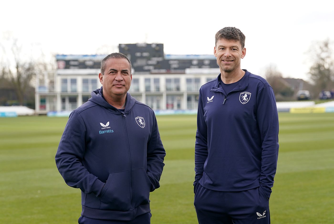 Adam Hollioake and Simon Cook at Kent's pre-season media day