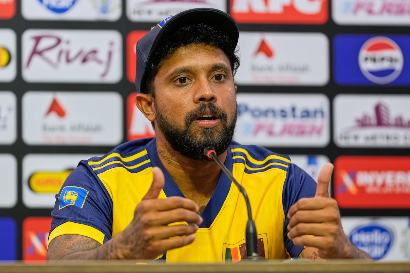 Kusal Mendis address the media before the T20I series