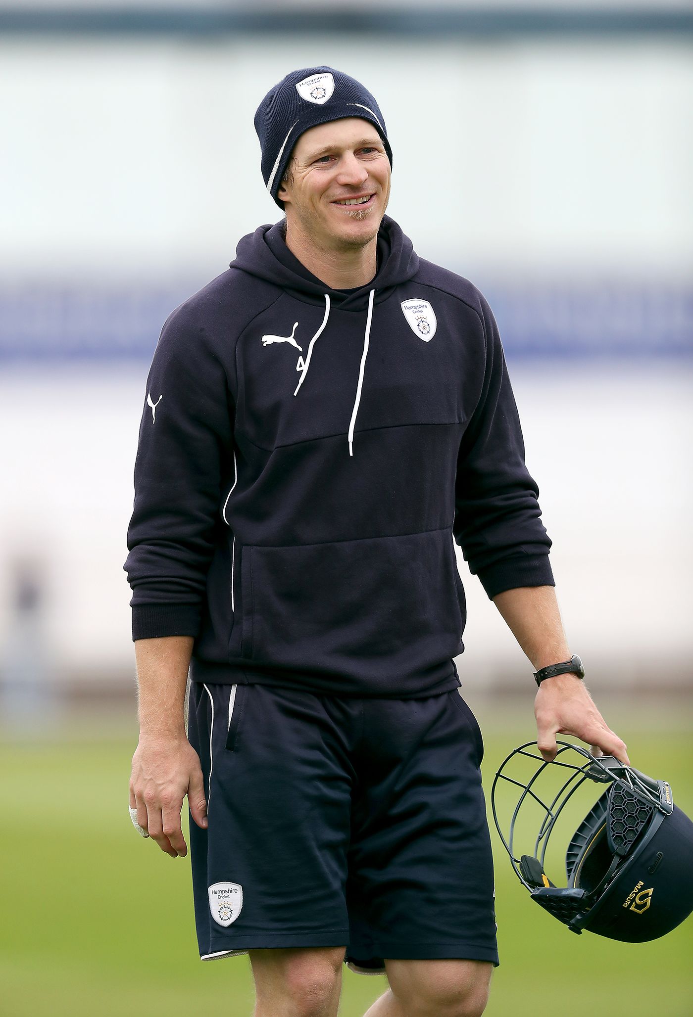 Jimmy Adams smiles before the start of play