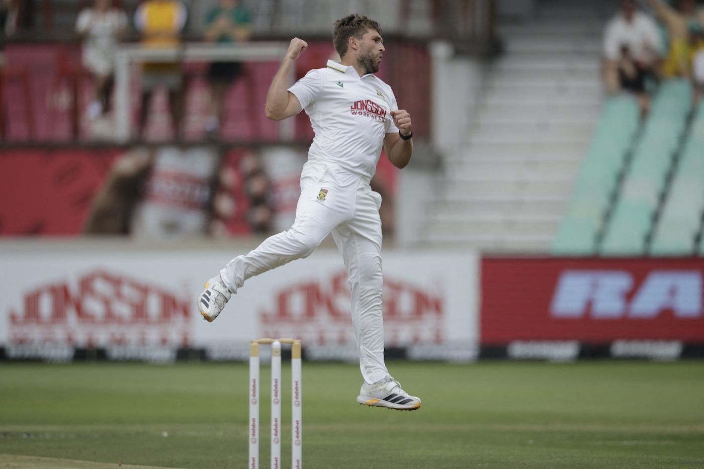Wiaan Mulder shaped the ball away to dismiss Pat Cummins