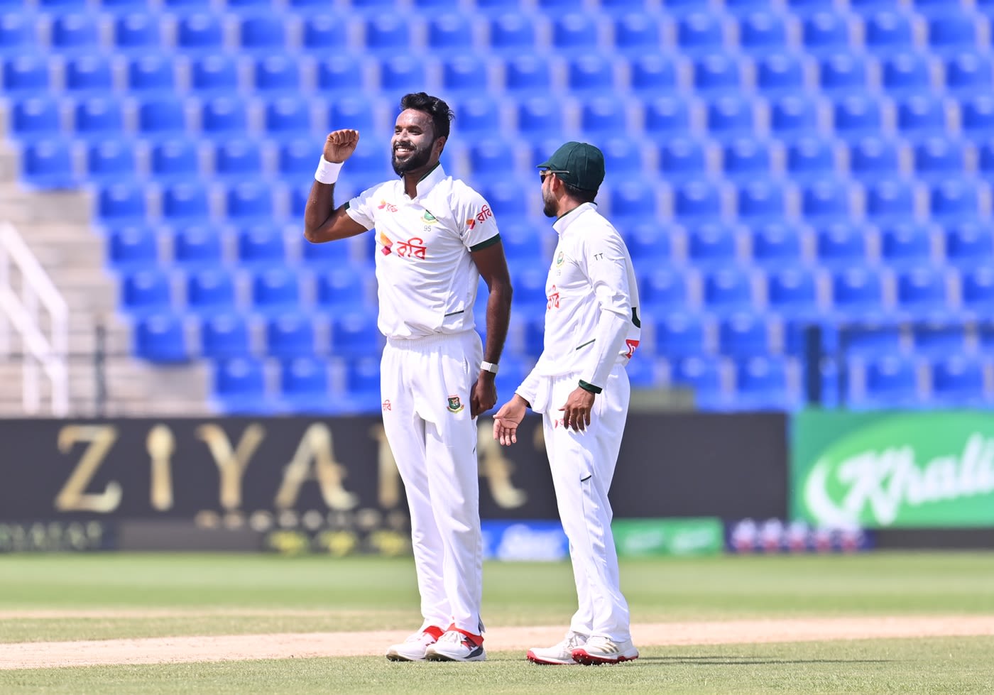 Ebadot Hossain gets out the salute after dismissing Shahidullah