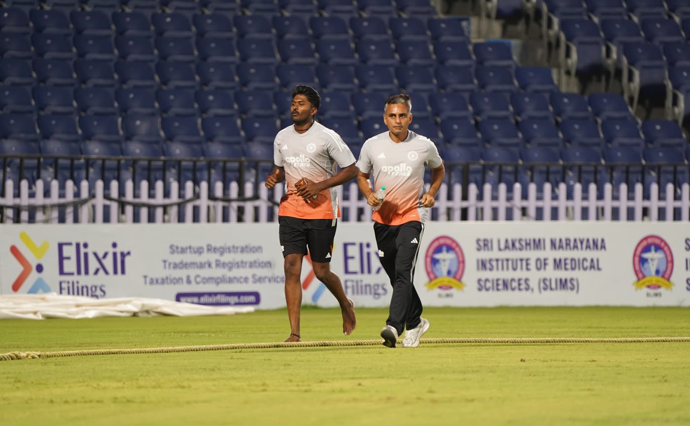 B Sai Sudharsan during a running session