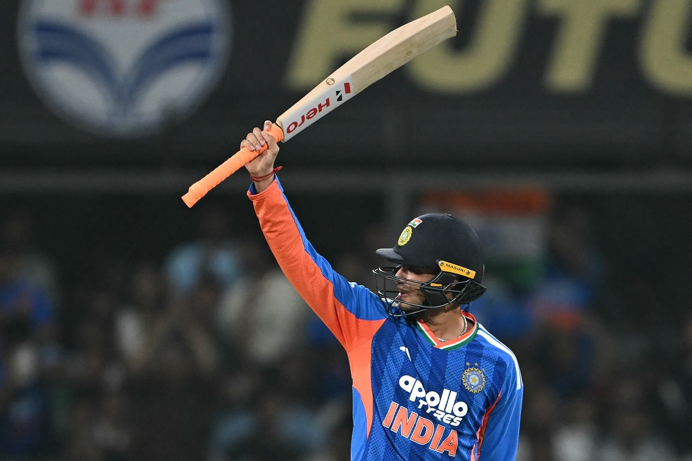 Abhishek Sharma celebrates his fifty