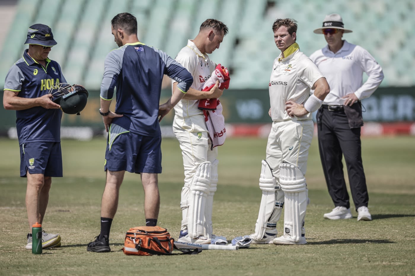 Steven Smith was struck on the helmet in the second innings