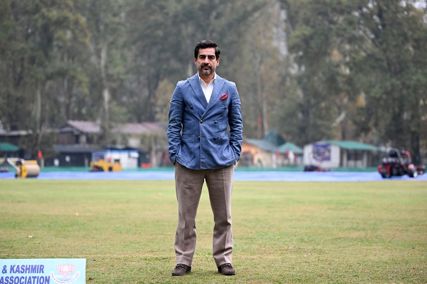 BCCI president Mithun Manhas poses at the Sher-I-Kashmir Cricket Stadium