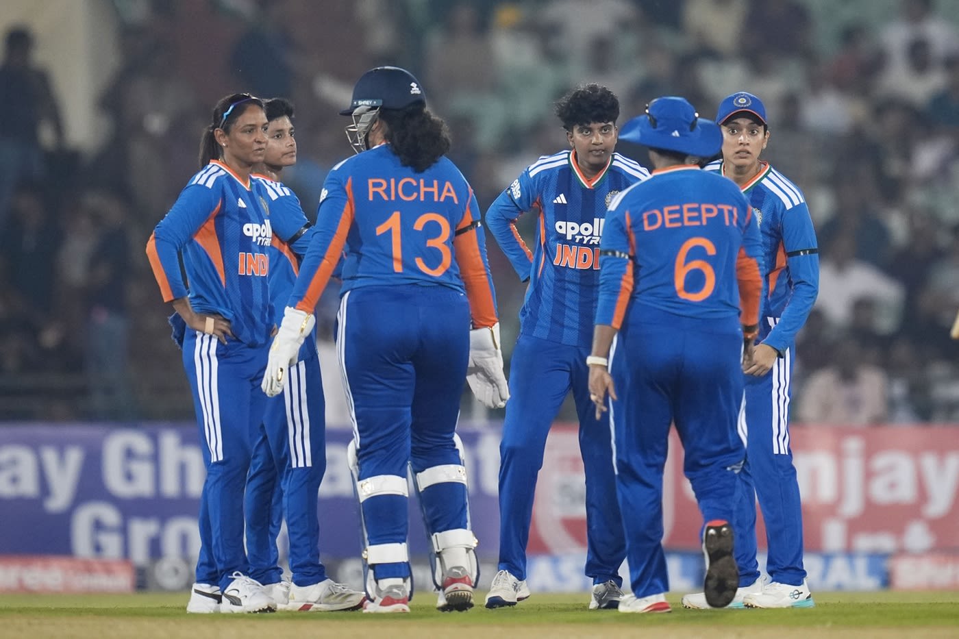 N Shree Charani bowled an economical spell and returned a wicket