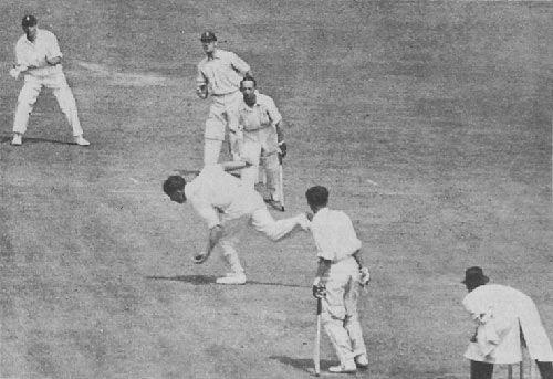 Lindsay Hassett caught and bowled Denis Compton for 17