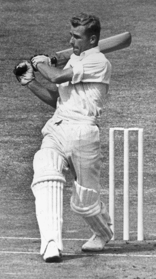 Bert Sutcliffe on the attack