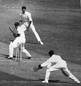 Pankaj Roy is bowled by Khan Mohammad