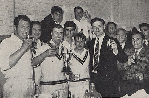 Keith Andrew and the Northants side celebrate victory in the Midland Knock-Out Cup