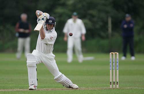 Phil Weston drives on his way to 80 against Berkshire