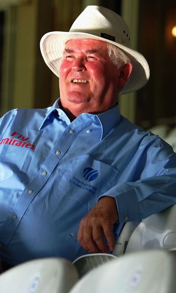 David Shepherd before his final international appearance