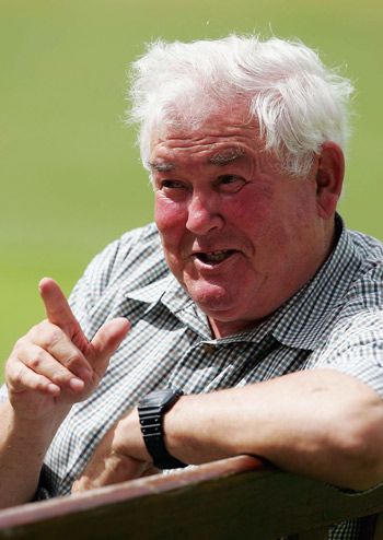 Umpire David Shepherd relaxes at The Oval, before his final match
