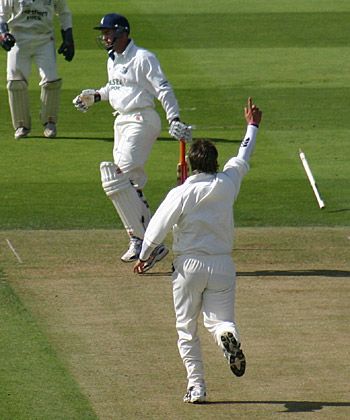 David Fulton is cleaned up by Peter Trego
