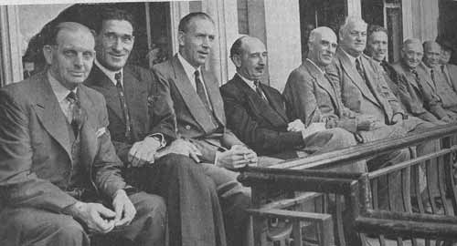 Former England players watch the fifth Test at The Oval