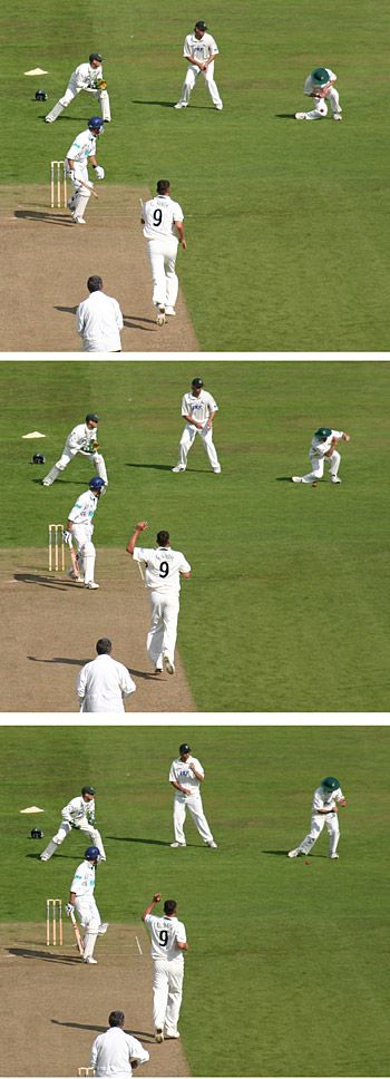 David Hussey drops Simon Katich off Greg Smith