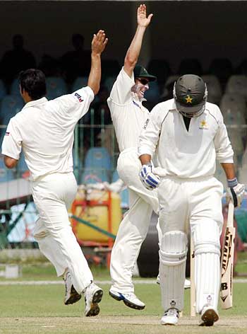 Head down: Bazid Khan trudges off after being dimissed