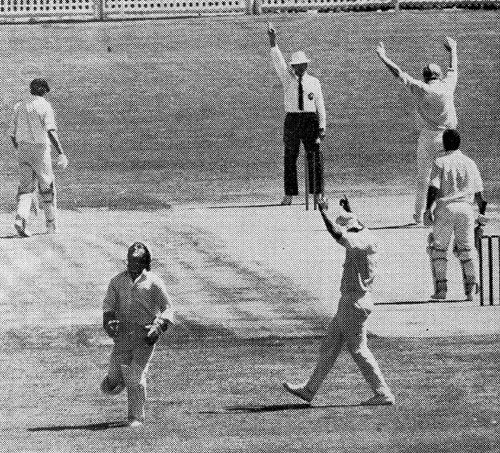 Ross Duncan caught by Bob Taylor for 0 off Tony Greig
