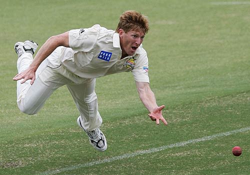 Mathew Inness attempts a run out