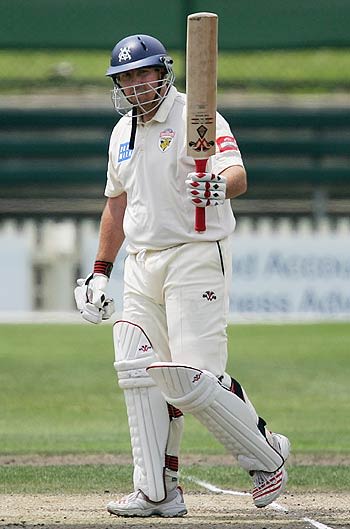 Jason Arnberger celebrates a superb century