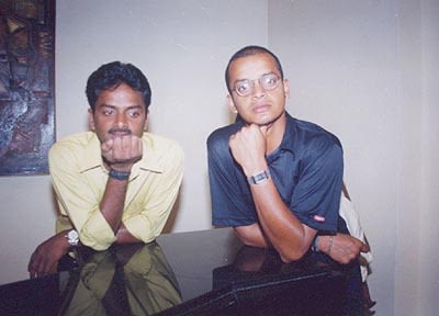 The left arm spin twins Raju and Kartik pose for a photograph