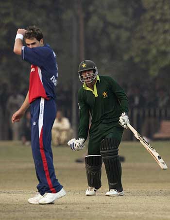Bazid Khan pumps the air after hitting the winning runs