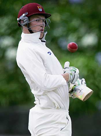 Mark Orchard edges the ball fine for four