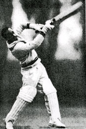 Andy Ganteaume batting on the 1957 England tour