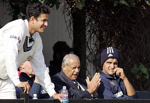 Irfan Pathan, Greg Chappell, Raj Singh Dungarpur and Sourav Ganguly take in the proceedings