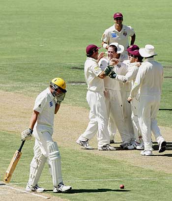 Daniel Doran is mobbed by his team-mates
