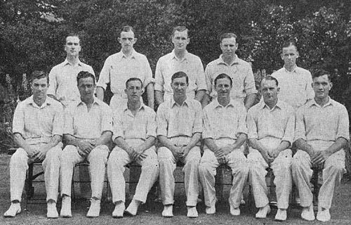 The England XI for the second Test against Australia in 1948