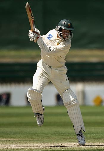 Sean Clingeleffer cuts during his innings of 62