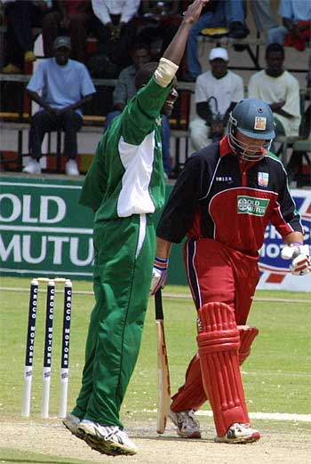 Tony Suji celebrates removing Terrence Duffin