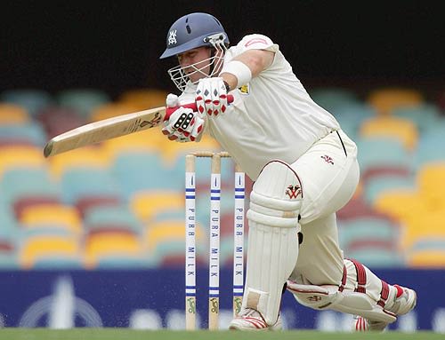 Jason Arnberger leans into a cover drive