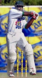 Neil McGarrell fetches a boundary during his entertaining 82