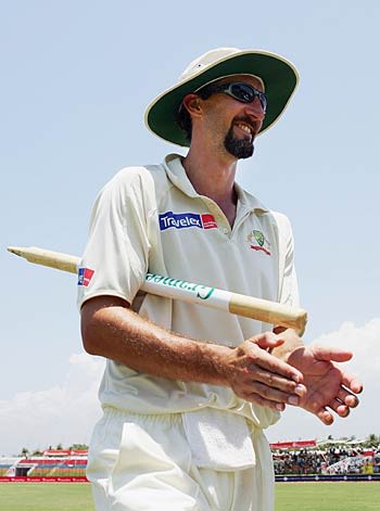 Jason Gillespie snaffles a souvenir as he completes a fantastic series
