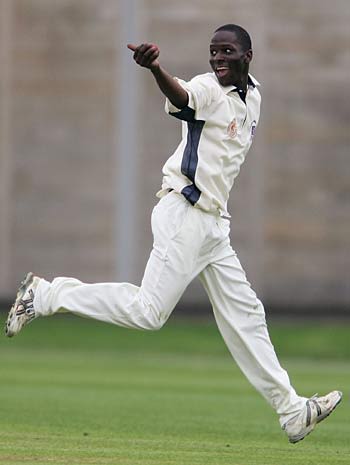 Mali Richards celebrates one of three wickets