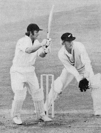Dennis Amiss on his way to 138 against New Zealand in 1973 with Ken Wadsworth keeping
