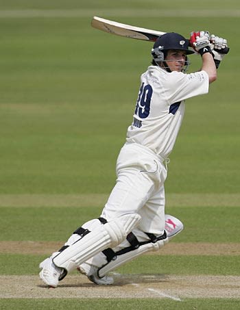 Matthew Wood cuts square of the wicket