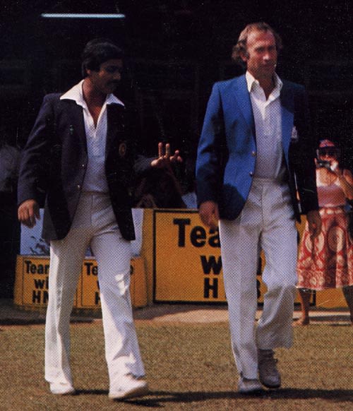 Bandula Warnapura and Keith Fletcher go out to toss