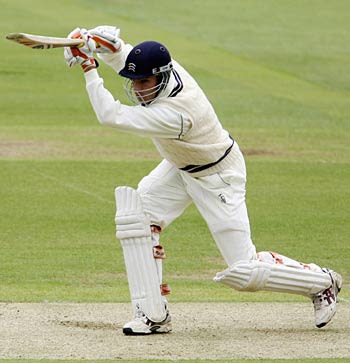 Ben Hutton drives through the covers