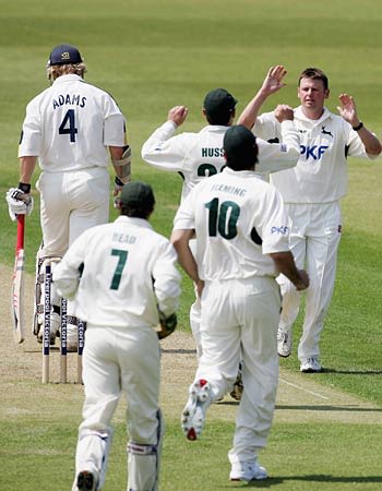 Andy Harris celebrates removing James Adams